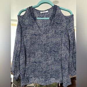 Cold shoulder top 10 Crosby Derek Lam Blue and White.